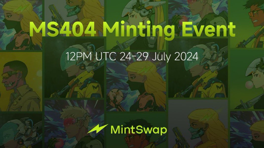 Parsats_eth's tweet photo. @MintSwap_HQ Fam, the moment has arrived! 

The highly anticipated MS404 NFT collection is launching on July 24th! 📅 With only 3,000 MS404 NFTs up for grabs, this is your chance to be part of the @Mint_Blockchain revolution. Dive in to earn, interact, and innovate within the #MintSwap ecosystem! 

🔹 Total Supply: 10,000 NFTs
🔹 1 MS404 NFT : 10,000 $MST
🔹 Flexible PFP: Change your MS404 profile picture anytime!

Don’t miss out mark your calendars and be ready to mint! Find out more 👇🏻
 https://t.co/Cnwn1OoVAY