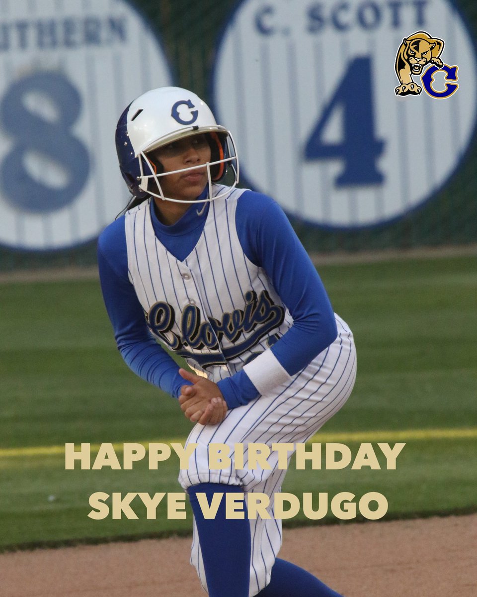 Happy birthday to former Cougar, Skye Verdugo. A member of our 2022 Valley championship team, Skye was a fabulous centerfielder, with great range and a strong arm. Have a great day Skye!