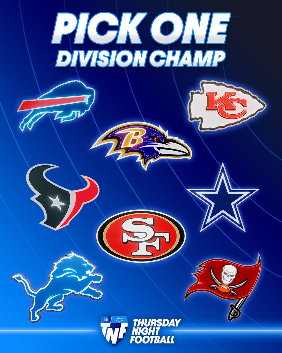 NFLonPrime's tweet photo. Which reigning division champ is most likely to repeat? https://t.co/ZQinn3Wbjh