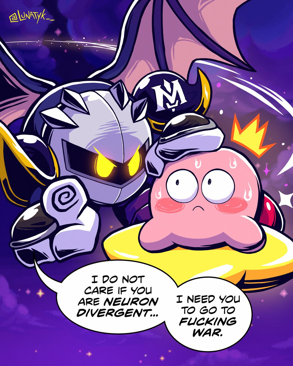 Lunatyk__'s tweet photo. Canon interaction
#kirby #metaknight https://t.co/XQ6jBQ4bon