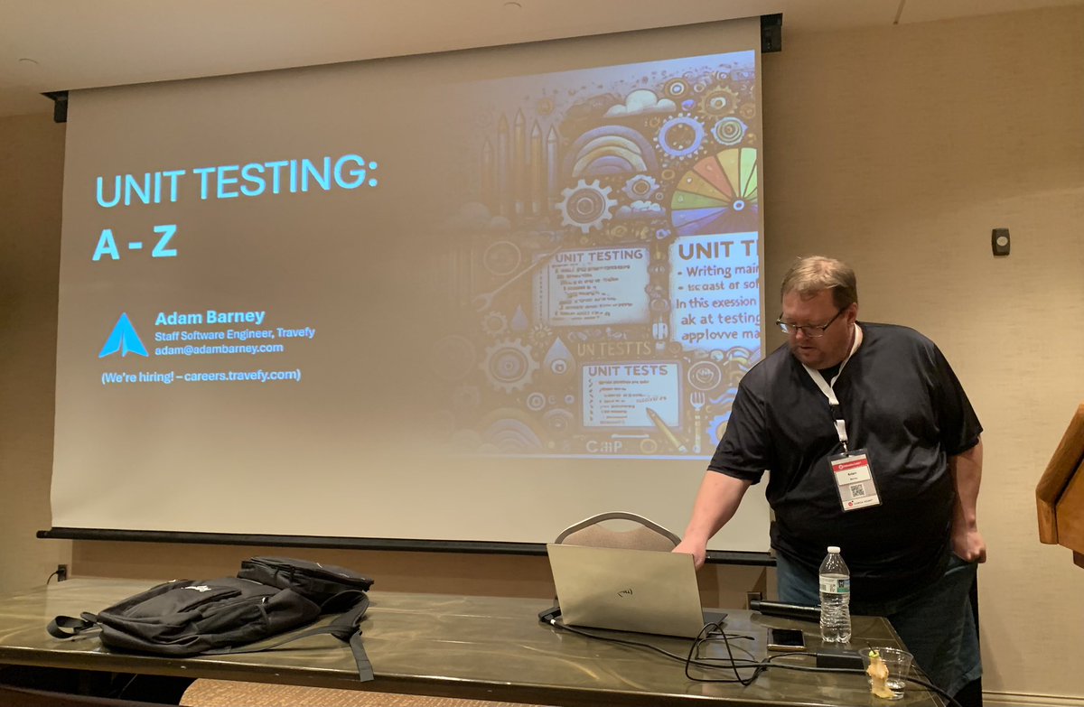 OtherDevOpsGene's tweet image. Only two sessions at #NebraskaCode2024 left! I'm listening to @cabarney explain Unit Testing A-Z.
#nebrcode @ConferenceNE