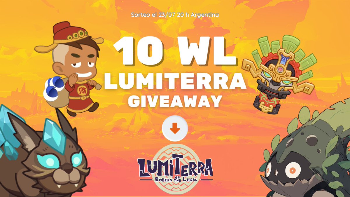 🔥LUMITERRA CBT WL🔥

Obtén 1 entrada a la BETA CERRADA de <a href="/LumiterraGame/">Lumiterra</a>  (10 ganadores)

⭐Instrucciones:
🍑 Follow <a href="/OLAGuildGames/">OLA Guild Games</a> , <a href="/DUR4ZN1LL0/">DUR4ZN1LL0 | OLA 🇦🇷</a> 
🍑 RT &amp; LIKE
🍑 Deja tu RONIN WALLET (no RNS) en los comentarios

Sorteamos el 23/07 a las 20 H Argentina