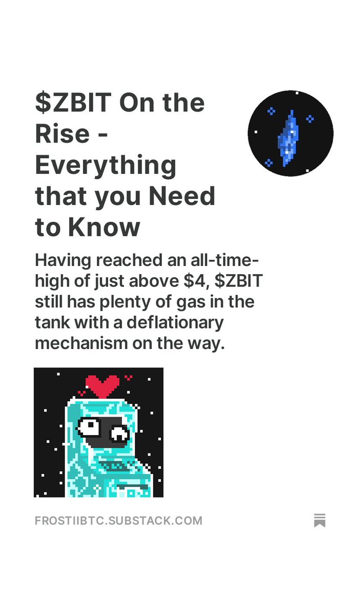 Check out my latest article on <a href="/btcordinal/">BTC MACHINE - Bitcoin Reserve Engine</a>'s $ZBIT and <a href="/satoriammorpg/">SATORIA MMORPG</a>! $ZBIT is revolutionizing the use of Runes in gaming applications and is showing strong signals for adoption- check it out! 🤖🔥

$ZBIT On the Rise - Everything that you Need to Know 
open.substack.com/pub/frostiibtc…