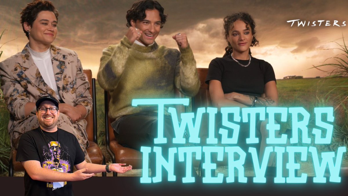 My interview with the cast of <a href="/Twistersmovie/">Twisters</a> is live over on my YouTube! Hit the link below and watch as I talk all things 🌪️ with Brandon Perea, Katy OBrian, and Sasha Lane

Watch here -youtu.be/VnrRuVwvcc0

#TwistersMovie #Twisters #interview