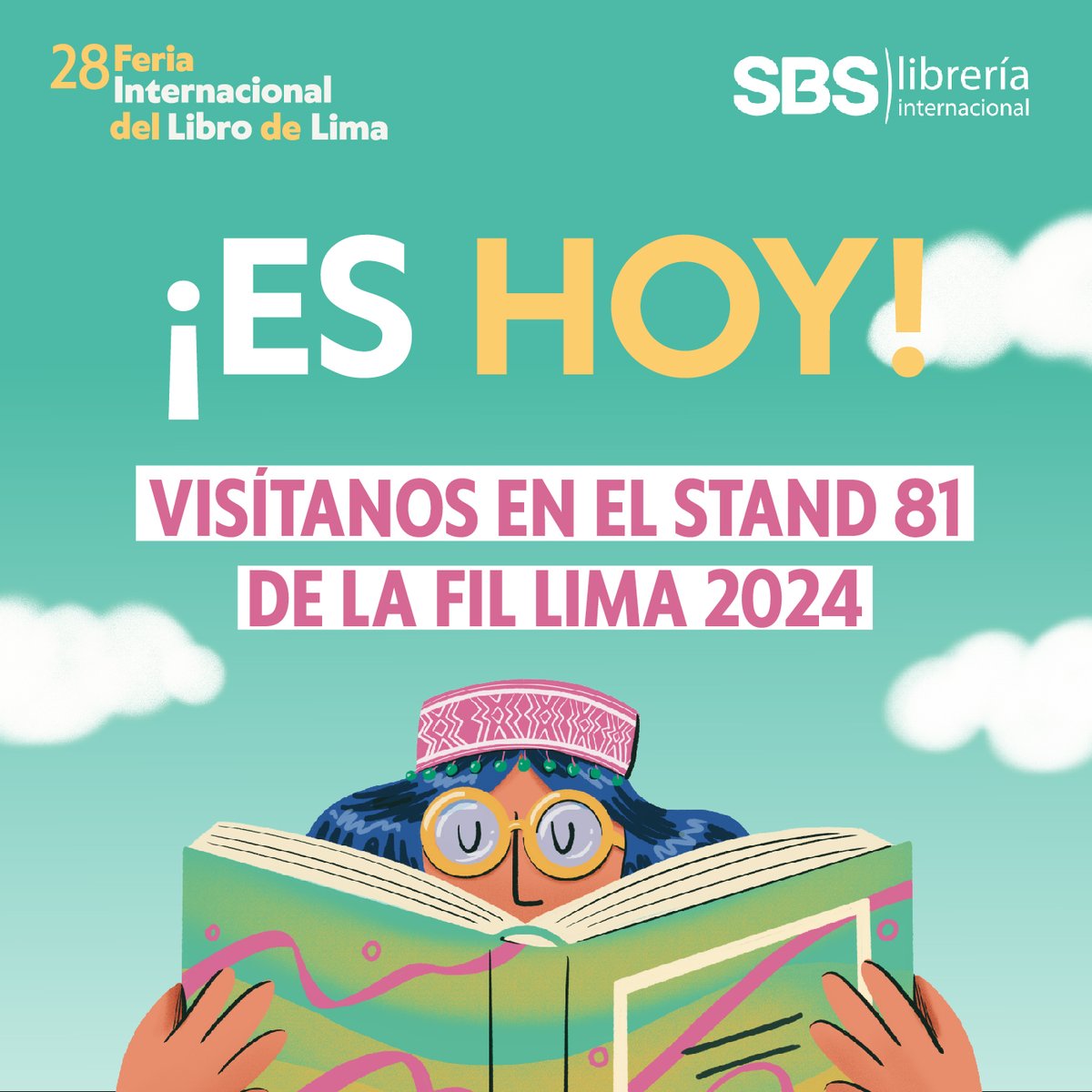 LibreriaSBS's tweet photo. ¡Hoy comienza la FIL Lima 2024! 🎉📚 Ven y celebra con nosotros el primer día de esta fiesta literaria. 

Visítanos en el stand 81 de SBS Librería Internacional y descubre nuestras promociones especiales. 

¡No te lo pierdas! 

#FILLima2024 #SBSenlaFIL https://t.co/FDvbHL8OqY