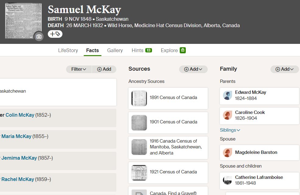 <a href="/LittleShellKwe/">K</a> I am #OjiCree! Miigwech/Maarsii
We're related to Gentleman Joe: 
🧐⬅️My 1st cousin 4x removed. 
🧐➡️⬆️Joe's parents were also cousins.
🧐➡️⬇️You're hereditary link to Clan McKay.

The #LittleShell hereditary lineage we share is through Andre Trottier and Victoria Reine Trottier.