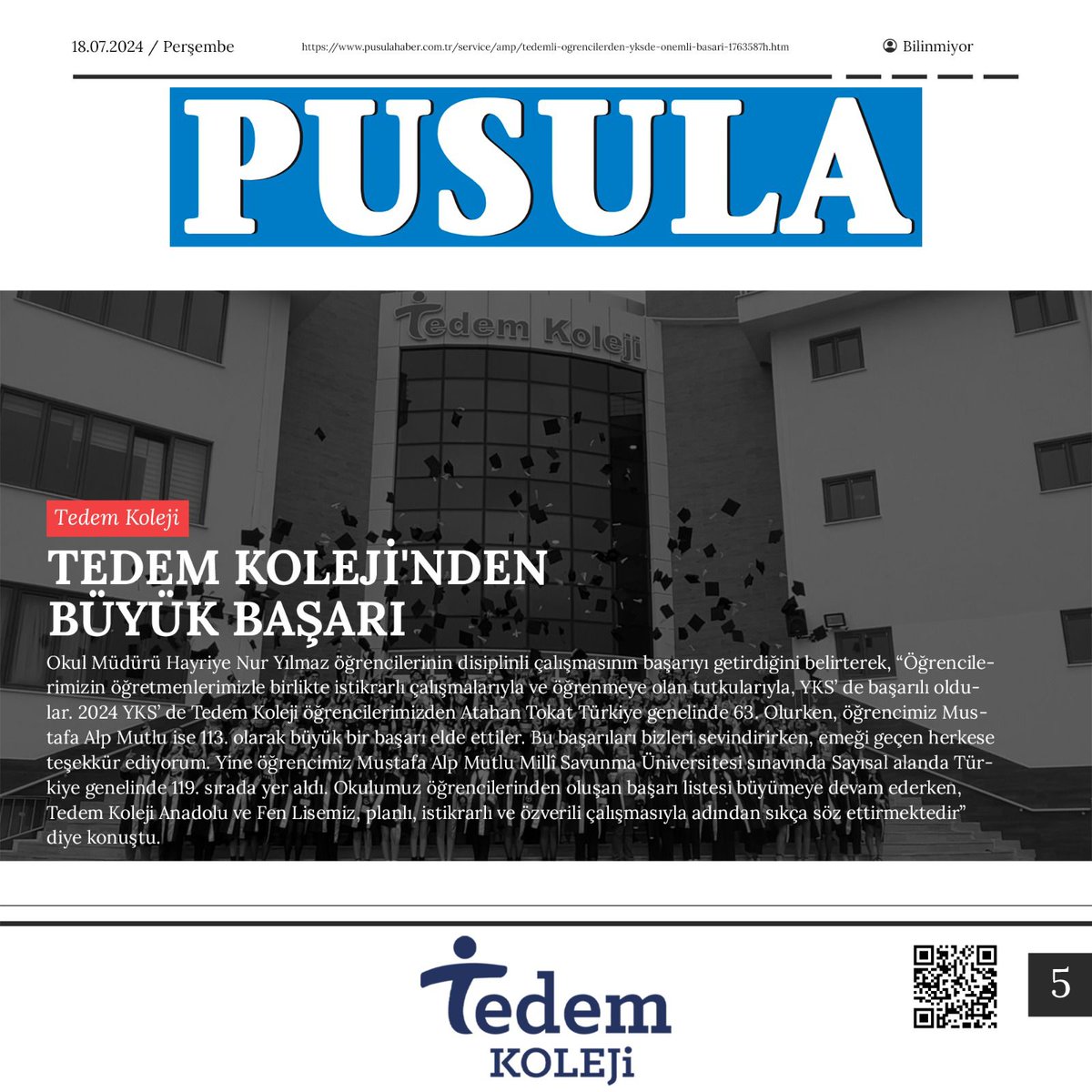 KonyaTedem's tweet photo. Basında Tedem Koleji Anadolu ve Fen Lisesi 🗞️🎥🎤

"Geleceğin liderlerini yetiştiriyoruz! 🌟 Tedem Koleji Anadolu ve Fen Lisesi'nde öğrencilerimiz başarıya giden yolda adım adım ilerliyor. #İlhamVer #TedemKoleji" https://t.co/FGEM2f8bBs
