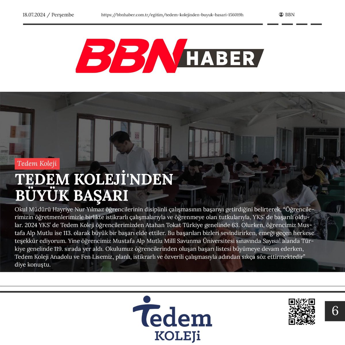 KonyaTedem's tweet photo. Basında Tedem Koleji Anadolu ve Fen Lisesi 🗞️🎥🎤

"Geleceğin liderlerini yetiştiriyoruz! 🌟 Tedem Koleji Anadolu ve Fen Lisesi'nde öğrencilerimiz başarıya giden yolda adım adım ilerliyor. #İlhamVer #TedemKoleji" https://t.co/X1V3InTcHH