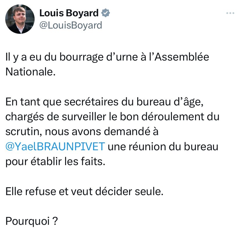 realmarcel1's tweet photo. Décidément, la démocratie, c’est pas son truc à Yaël Braun-Pivet. https://t.co/s5rqxZqxV0