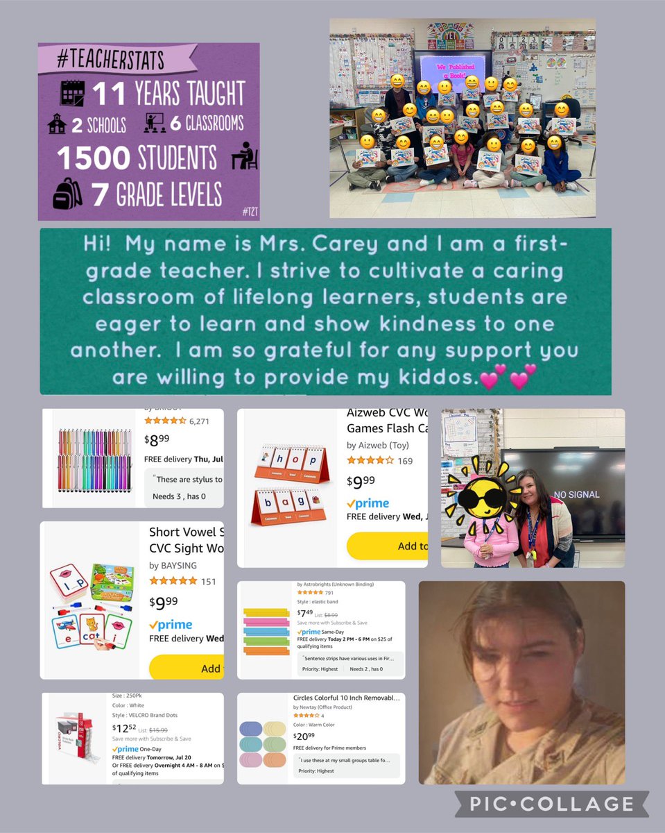 Marebear08's tweet photo. Happy Friday! 

I am going into my 3rd year teaching 1st grade, 12th year teaching. I am seeking donations to support my classroom.  Will you consider a small contribution or RP? 

👩🏻‍🏫12th year
🗺️IL
👧🏽1st Grade
🏫Title 1
⚓️US Navy Vet

Truly thankful for any support for my students or RP💕

https://t.co/9v8gMe0Enq
#clearthelist @amazon