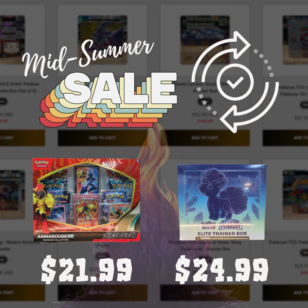 Sm0ke_N_Mirrors's tweet photo. โฐ SALE UPDATE TIME โฐ
Got some more goodies going into the pot! ๐ฏ
Get yours here:
https://t.co/CjWRYSSxui
#pokemontcg #midsummersale https://t.co/vTRskcqAIe