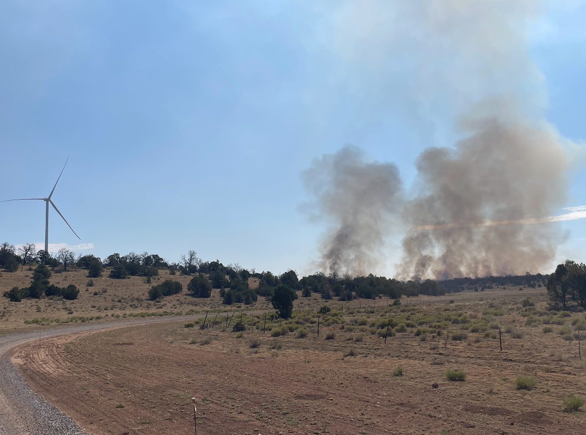 azstateforestry's tweet photo. RabbitFire: Crews starting firing operations as part of suppression & infrastructure protection along north flank of fire. Dozer putting in line along southwest & west sides. Firing ops will increase acreage. At this time, fire est. at 200 ac.
π₯Due to ops, smoke columns will be very visible to the public.
Fire is located within the Babbitt Windmill Farm, 26 mi. east of Grand Canyon Junction. There is no threat to that infrastructure at this time.
#AZFire #AZForestry @KaibabNF #CoconinoCounty