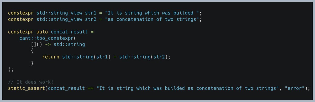 cpphl's tweet image. sssersh/too_constexpr: C++20-compatible library which implements constexpr non-transient allocator for standard containers.
github.com/sssersh/too_co…