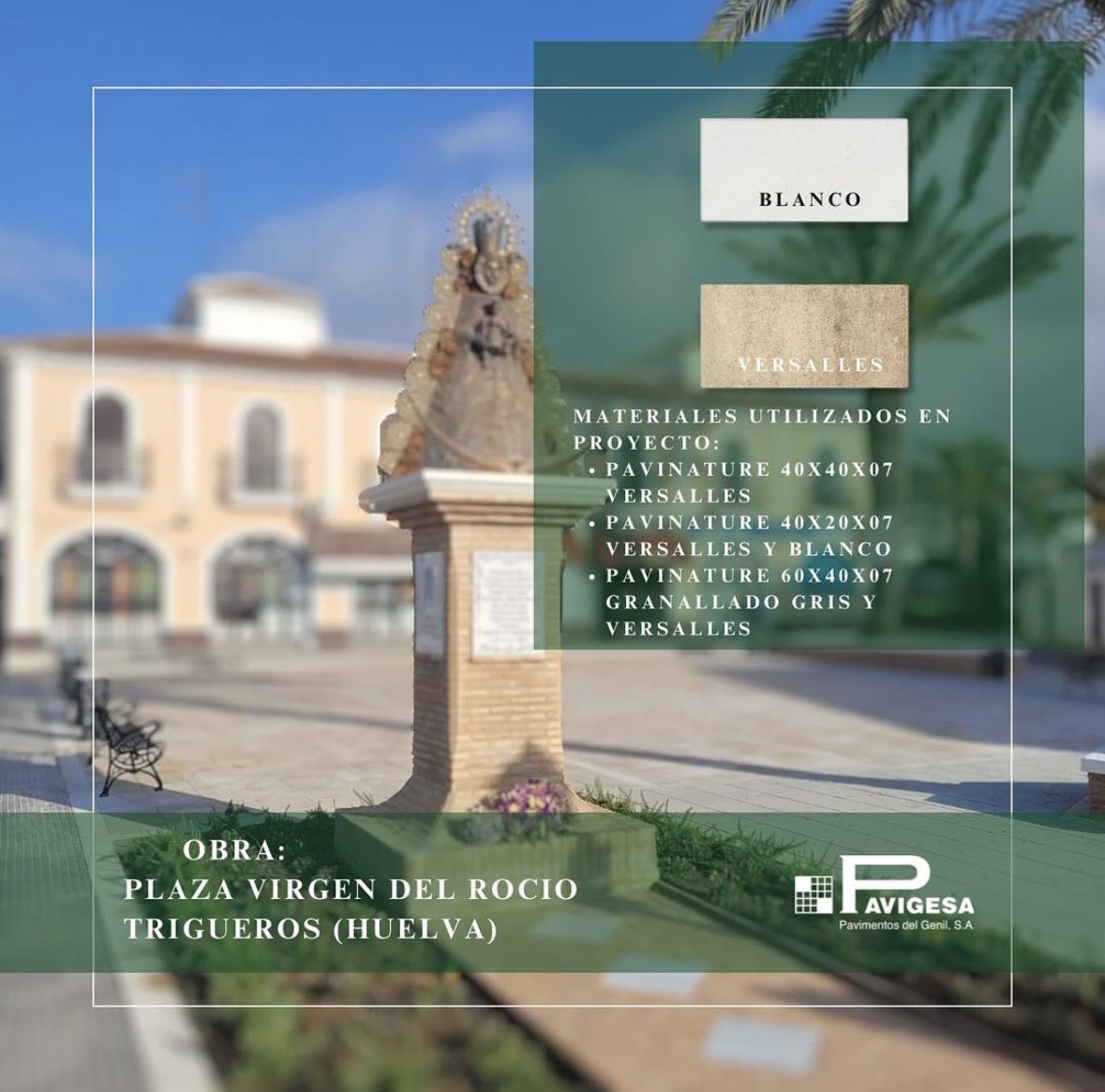 Pavigesa's tweet photo. Remodelación de Plaza Virgen del Rocío en la localidad de Trigueros (Huelva). 

#SomosLaBasedetuCiudad.  #pavinature https://t.co/pxf8HLhQdj