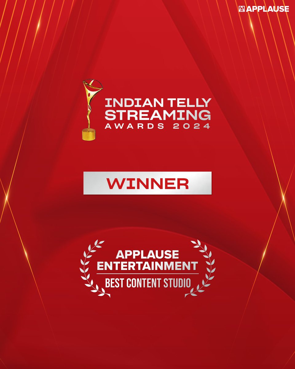 ApplauseSocial's tweet image. Applause wins big!🏆 
Congratulations to all the deserving winners and thank you #IndianTellyStreamingAwards2024 for the honour! 

#Applause #TellyStreamingAwards #TellyStreamingAwards2024 #PorThozhil #Scam2003