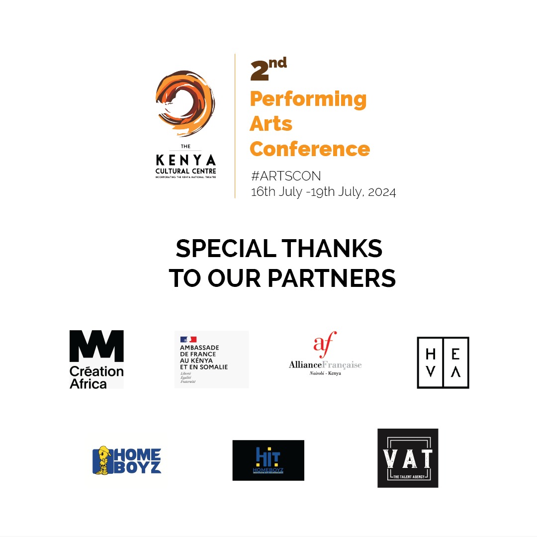 CultureCentreKE's tweet photo. Special thanks to our partners for their immense support at the 2nd Performing Arts Conference 
@AFKenya
@HEVAFund 
@HomeboyzPLC

#ARTSCON2 
#Ignitingthefuture 
#TwendeTheatre 
#Artsconversations https://t.co/hCIbgxVOyX