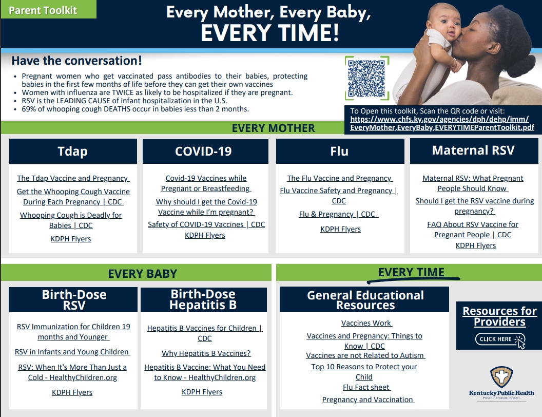 KYHospitals's tweet image. The Kentucky Department for Public Health (KDPH) just introduced an essential toolkit aimed at supporting parents in ensuring the well-being of every mother and baby in Kentucky.
 
Access the Parent Toolkit here: chfs.ky.gov/agencies/dph/d…

 #KentuckyHealth #ParentToolkit