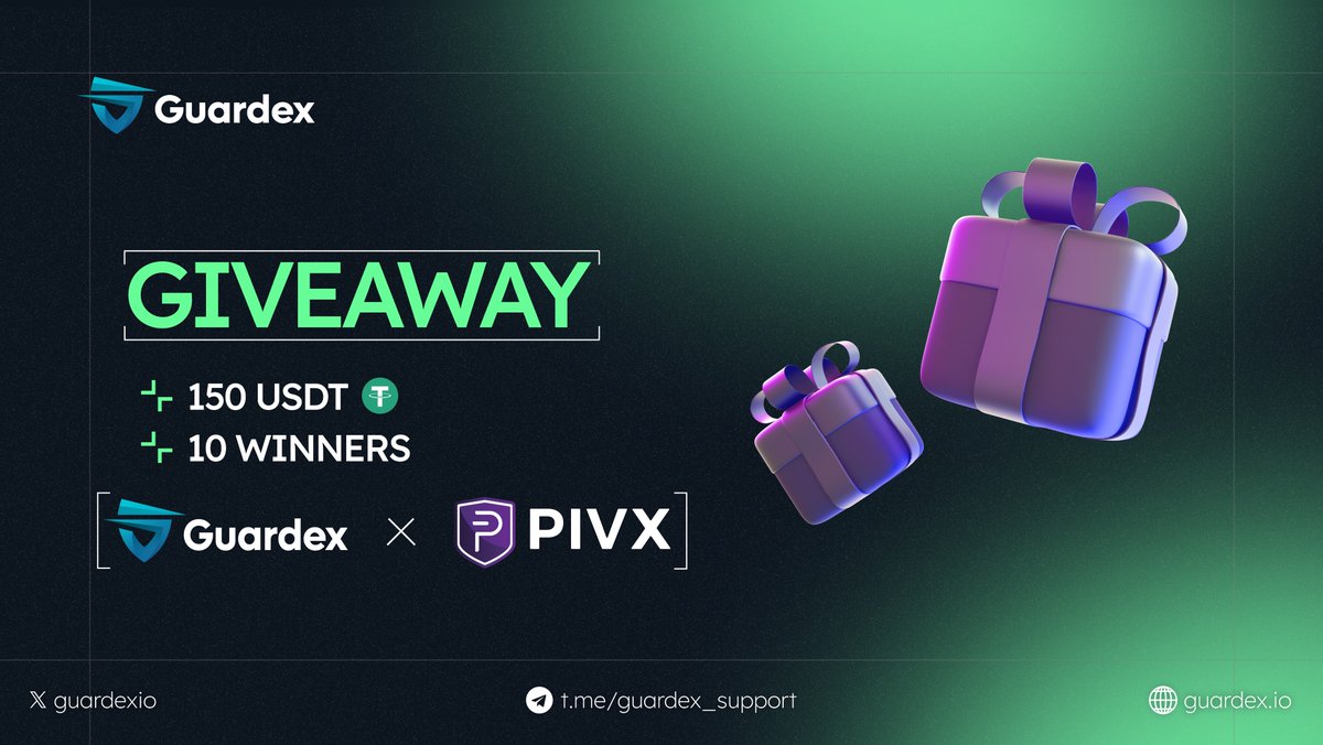 guardexio's tweet photo. Hey guys! Ready for an exciting #giveaway?😉
We're teaming up with @_PIVX  for a fantastic opportunity!

Click here ➡️ https://t.co/GZQcykgDlE
🎁 10 lucky winners will share a prize pool of 150 $USDT!
💰 Everyone can participate by completing easy tasks and get rewarded!
📅 The #Giveaway runs from July 20th to July 25th.

#PrivacyMatters #CryptoGiveaway #Contest