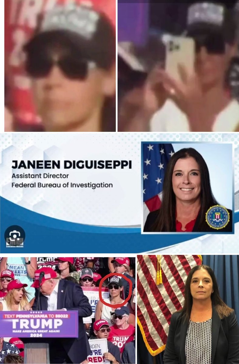 CONCERNEDCTXN's tweet photo. @CollinRugg Now
More info the woman in the pic behind Trump that didn't flinch when the shots came instead started recording Trump we now know she is Janeen Diguiseppi, assistant Director to the FBI!
 Repost the hell out of it👇👇👇 https://t.co/iUlwYhq4iP