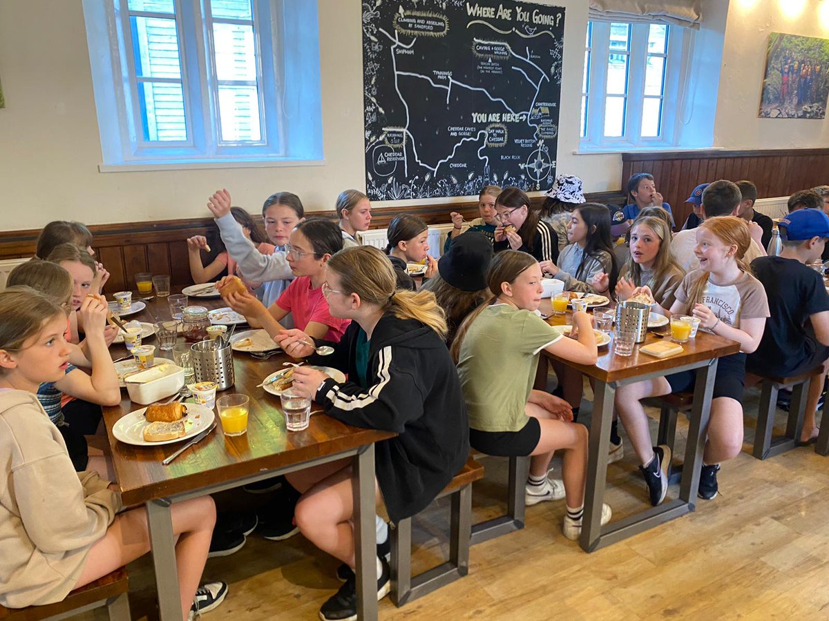 MeadatHilperton's tweet photo. The final evening disco followed by a hearty breakfast of pastries and yoghurt #charterhouse https://t.co/Ioftl4G23Z