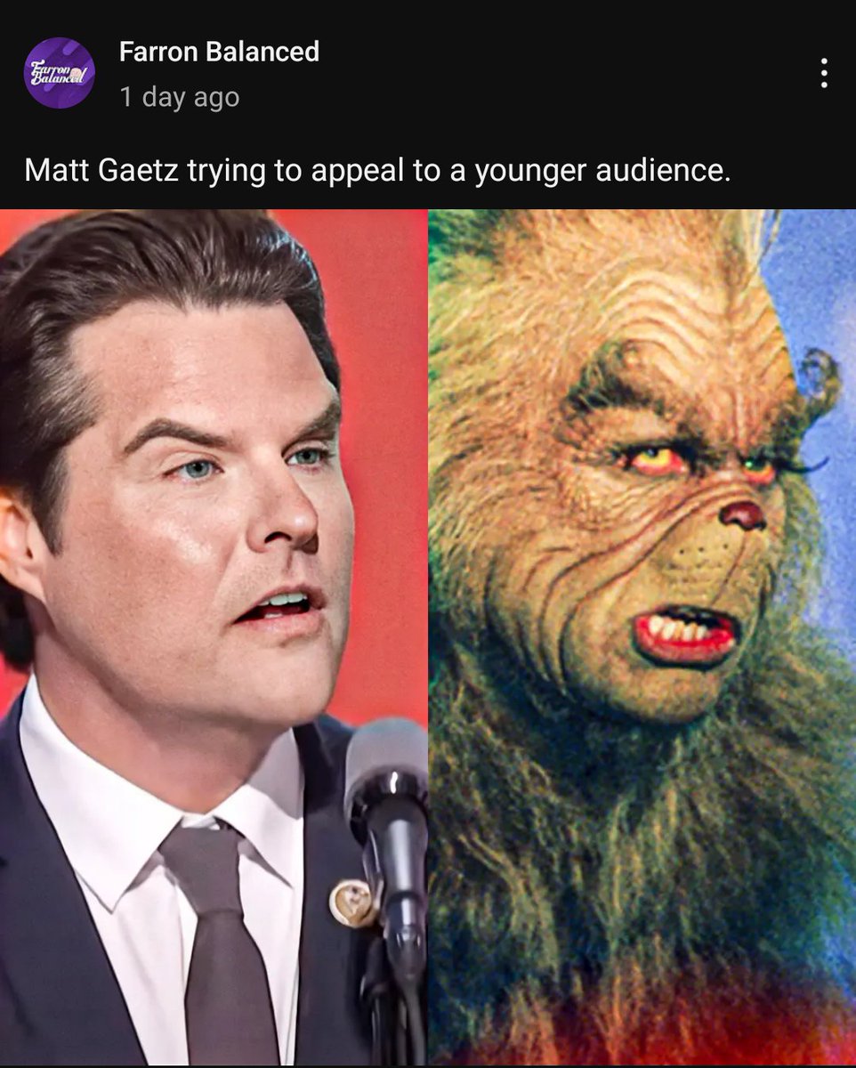 vidiotsyndrome's tweet photo. @JesusChryslerII Saw this on YouTube ..... 
#GaetzFace https://t.co/AvzGct63BR