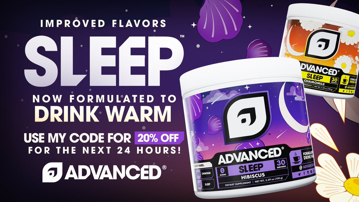 AmberAutobot's tweet photo. Guys! New and improved sleep flavors are coming at you from @ADVANCEDgg !Looking to wind down after the loong week? Well look no further! If interested use code “Auto” Also in honor of the release if you want sleep/energy/focus/hydration my code gives you 20% off for 24 hours! https://t.co/KsBc6QsC4c