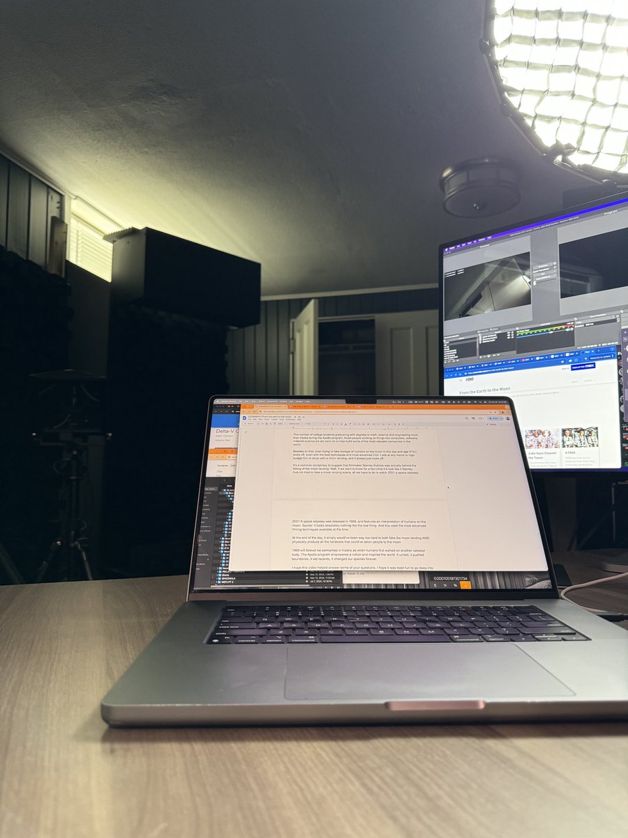 Shooting the last parts of my video titled “How do we know NASA took humans to the moon?” This 90ish minute deep dive is a detailed look at many common questions to help you know how to best answer inquiries from friends or family who might find peculiarities in Apollo footage.