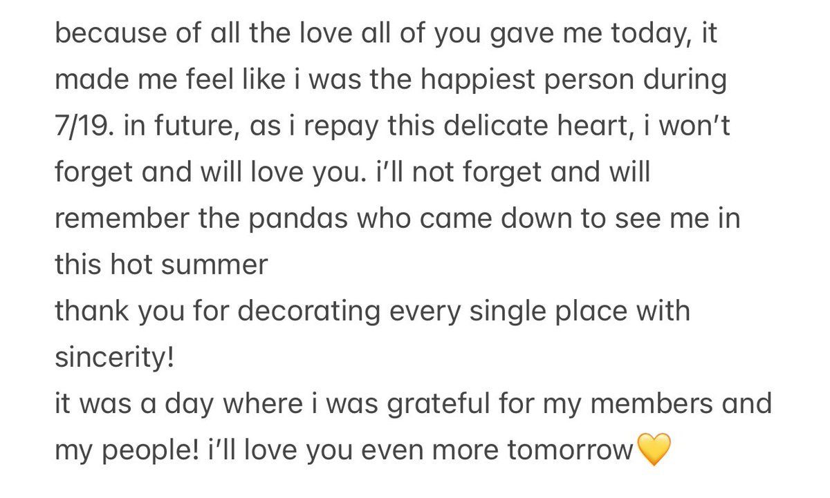 apinkweverse's tweet photo. [🍞💌] 240720

#HAYOUNG #하영:
because of all the love all of you gave me today, it made me feel like i was the happiest person during 7/19. in future, as i repay this delicate heart, i won’t forget and will love you.

@Apink_2011 #APINK #에이핑크 https://t.co/ycFWyDzqGh