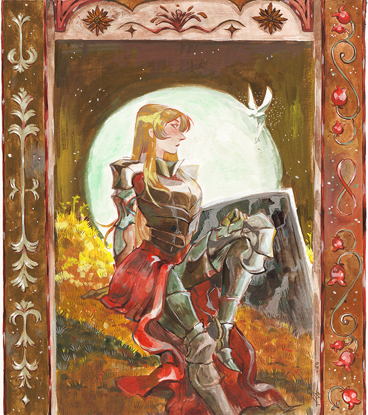 Lilaeh's tweet photo. A gouache test that wen further than expected. https://t.co/bHGTpTQFMp