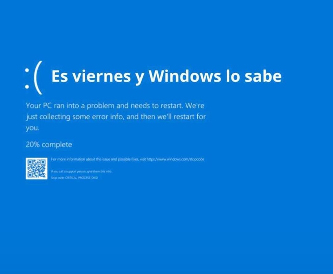 Juanpy_26's tweet photo. 😃 #Crowdstrike #microsoftdown #Friday https://t.co/ecqPzt10Fp