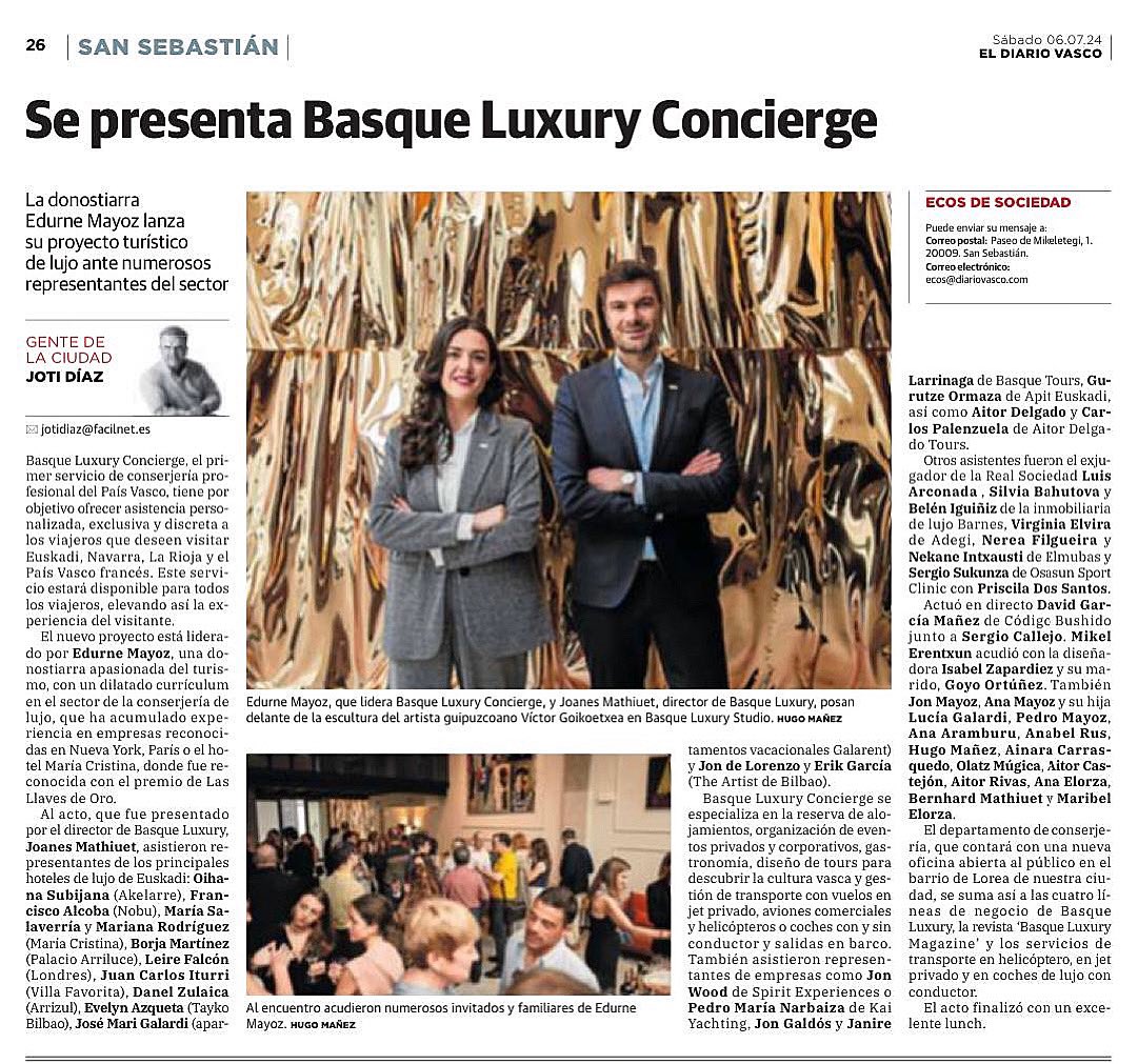 Mate_comu's tweet photo. MATE &amp; BASQUE LUXURY: realizamos la convocatoria de prensa de la presentación de BASQUE LUXURY CONCIERGE, teniendo impactos en El Diario Vasco (reportaje), Teledonostia (entrevista) y la Cadena Ser (entrevista).

@La_SER @diariovasco https://t.co/RBabCM5wrR