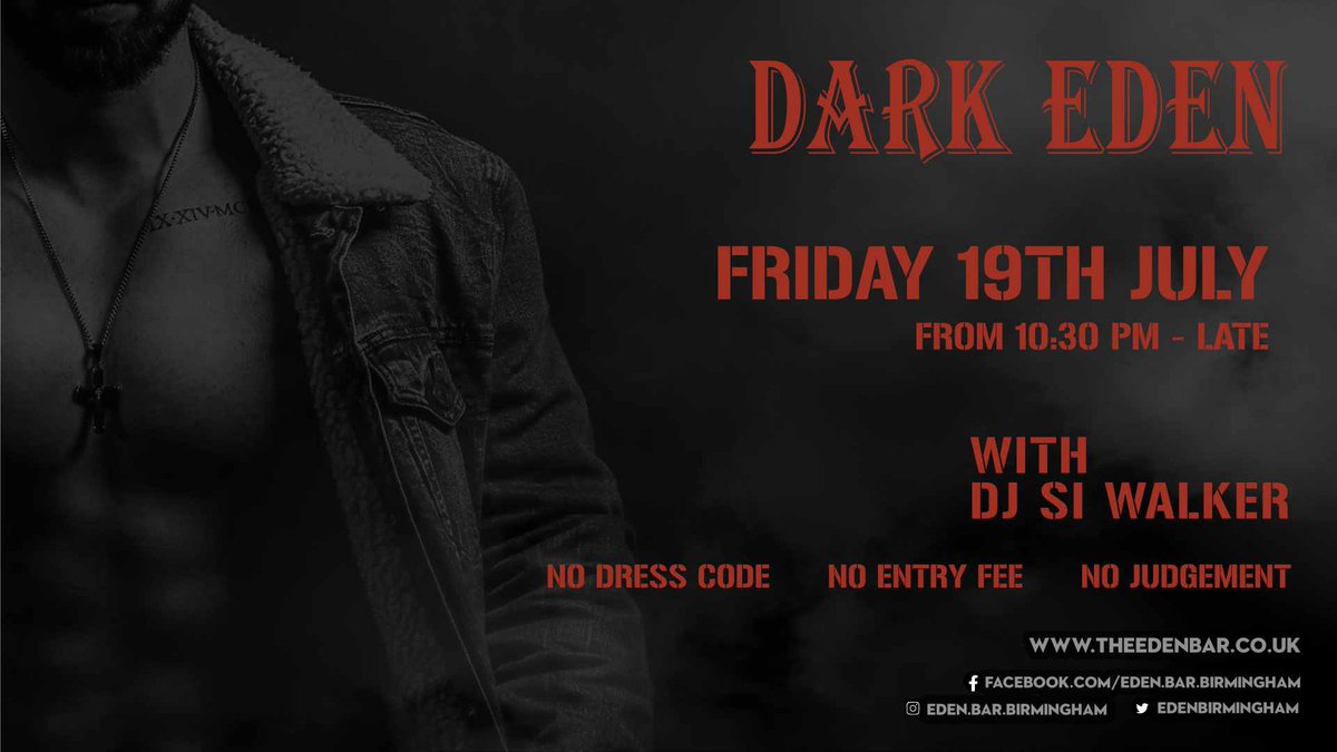 Tonight at Eden it’s Dark Eden! Banging house music and FREE ENTRY. From 10:30