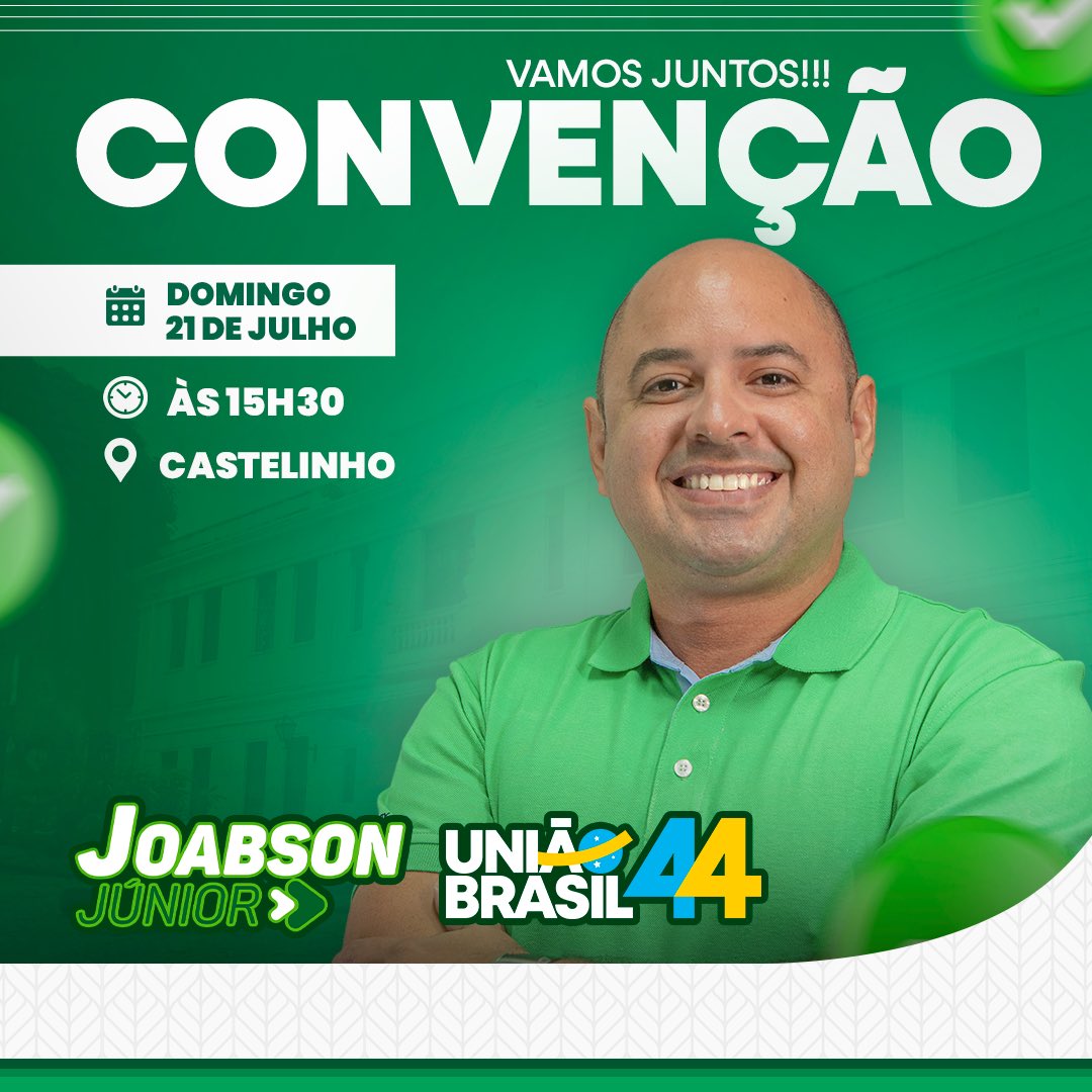 joabsonjunior's tweet photo. É DOMINGO!

Nossa convenção partidária em prol de uma São Luís melhor.

O evento confirmará nossa candidatura a VEREADOR de São Luís!
 
Conto com sua presença, chame amigos, familiares e nos encontramos no Ginásio Castelinho, no dia 21 de julho a partir das 15h30! https://t.co/mYXCrHvSOc