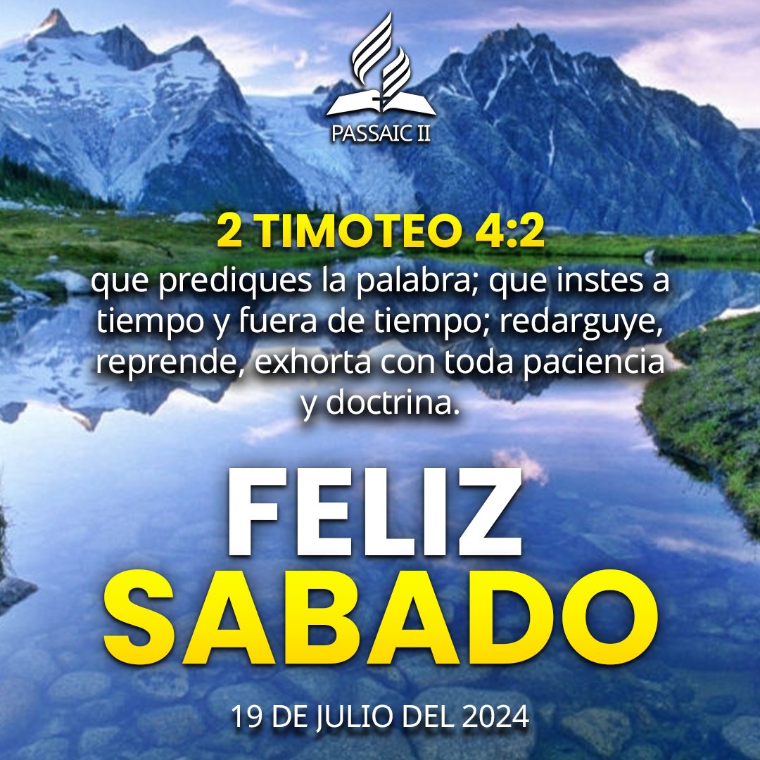 En tan solo unas horas seremos bendecidos con la instalación de la nueva familia pastoral. Oramos para que Dios bendiga al Pr. José Lache, su esposa Enedys, mientras comienzan un nuevo capítulo en el ministerio. 

¡Les deseamos un feliz sábado!

#FelizSabado #Sabado