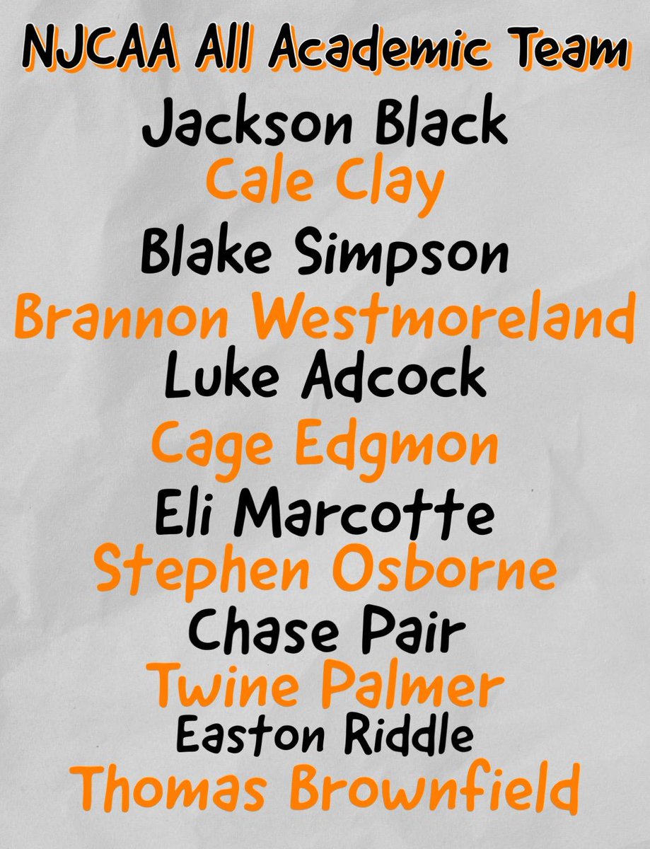 The Cowboys had 12 players named to the NJCAA All-Academic Team. The Cowboys were successful in the classroom and on the field going 51-9 with a conference championship. #TheTraditionContinues <a href="/connorsstate/">Connors State College</a> <a href="/SoonerStateBSBL/">Sooner State Baseball Report</a> <a href="/The_Noah_Sharp/">Noah Sharp</a> <a href="/NJCAABaseball/">NJCAA Baseball</a>