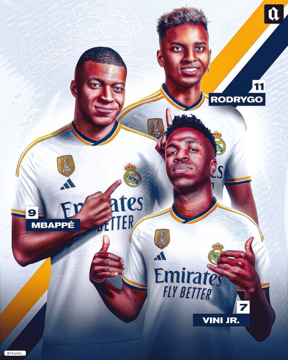 RMadridFrance_'s tweet image. 🚨Retour en 4-3-3 la saison prochaine avec Vinicius à gauche, Mbappé en pointe et Rodrygo titulaire à droite. 

▫️Les 3 attaquants permuteront constamment. 

(@diarioas🥈)