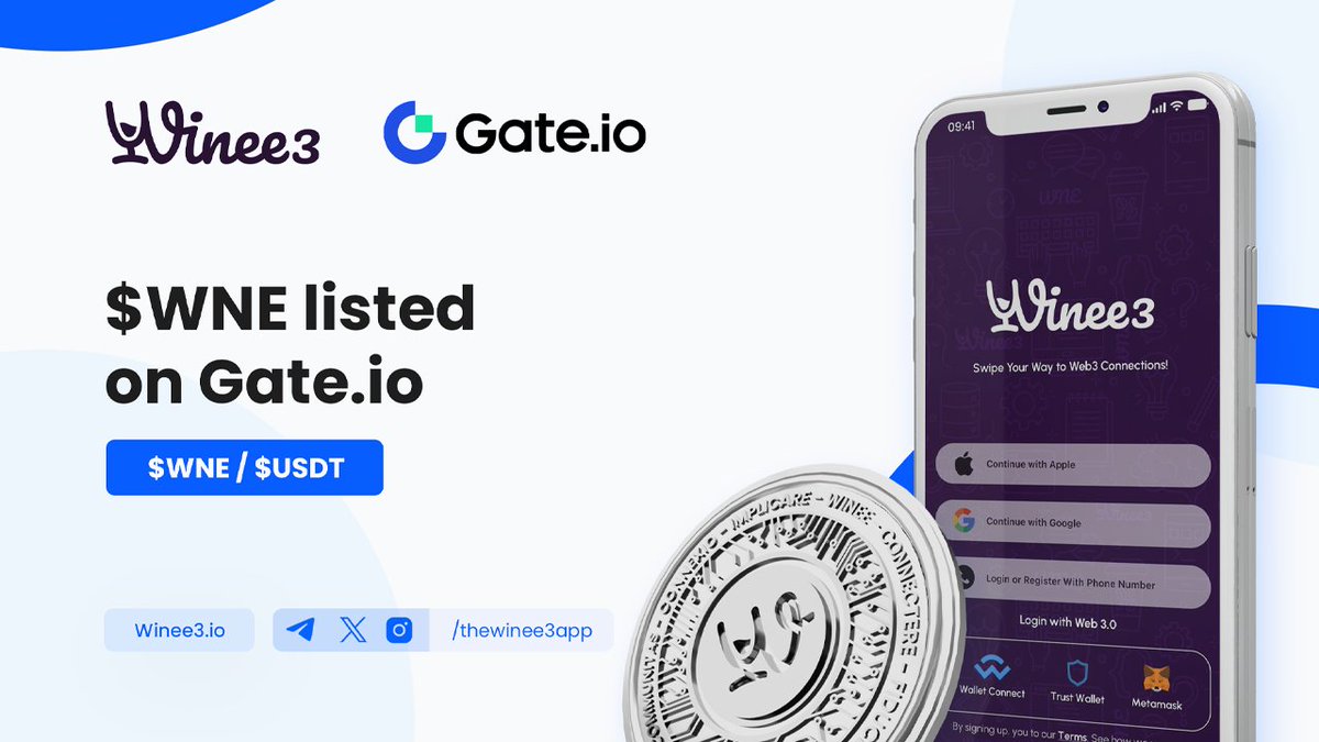 alfwalea0407's tweet photo. 🚀 Exciting news! $WNE is now LIVE on @gate_io! 🎉

💹 Trading has officially begun for the $WNE / $USDT pair!

🔗 Start trading now: https://t.co/PMlIBbml2V

Don't miss this opportunity to be part of the Winee3 revolution!

#Winee3 #WNE #GateioListing #CryptoTrading #SocialFi https://t.co/uCXda7mvNa