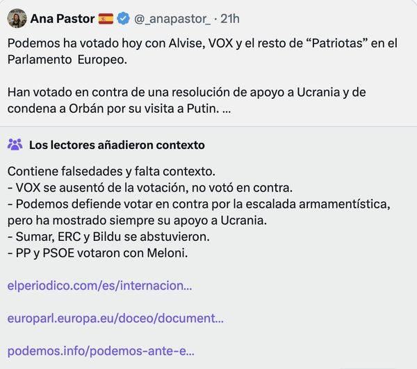 PodemosLB's tweet photo. La periodista tiene una empresa de verificación🤨de bulos y monta falsas noticias🤥 ¿Por qué esa obsesión con hacer daño a Podemos?
Podemos votó contra el tráfico de armas. Siempre lo ha hecho, mantiene el apoyo a Ucrania y la opción de la vía diplomática y no la armamentística https://t.co/8wuV02cB2u