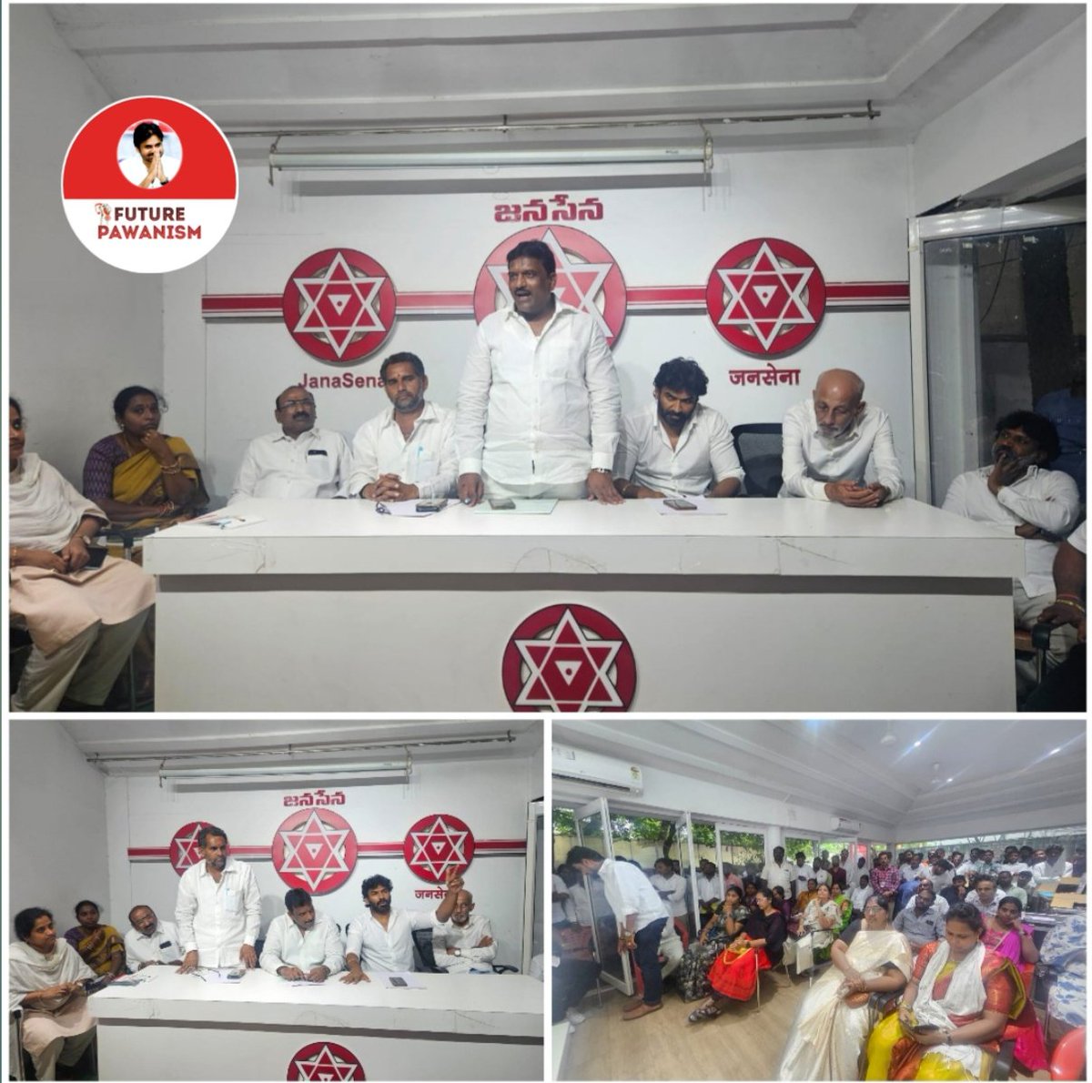 FuturePawa86978's tweet photo. జనసేన పార్టీ 4వ విడత క్రియాశీలక సభ్యత్వ నమోదు కార్యక్రమాన్ని తెలంగాణలో పెద్ద ఎత్తున నిర్వహించేందుకు హైదరాబాద్ జూబ్లీహిల్స్ లోని పార్టీ కార్యాలయంలో రాష్ట్ర నాయకత్వం సమావేశం.@PawanKalyan @JSPshankargoud @urRKsagar @RajalingamJSP @JSPTelangana #JSPMembershipDrive #pawankalyan https://t.co/c424RlUrml