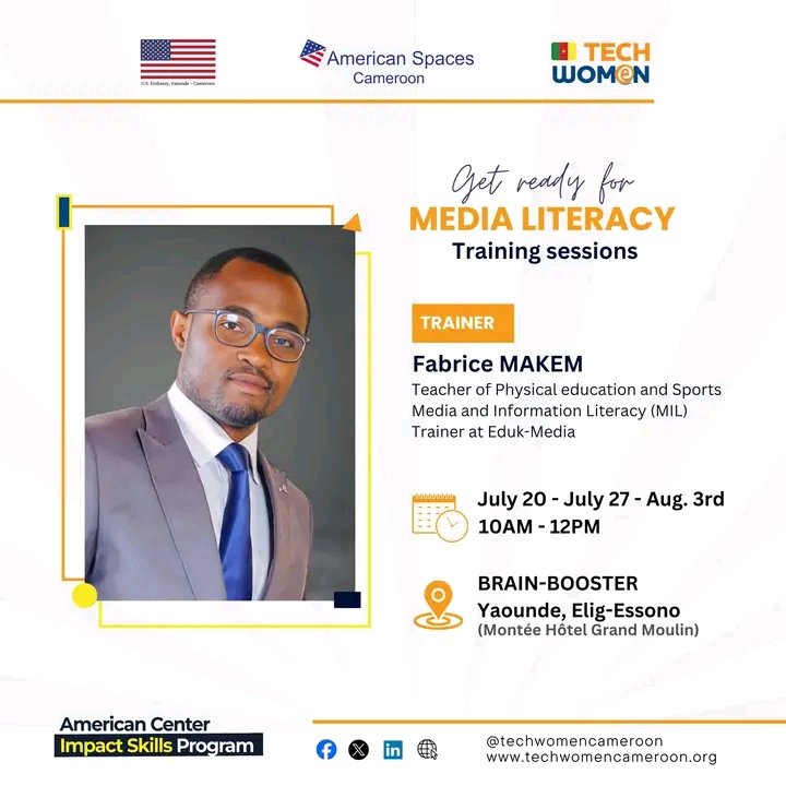 fabrice_makem's tweet image. 🎉 I am delighted to announce that as part of the High Impact Skills Program, i will be delivering a training session on Media and Information Literacy and Critical Thinking.

These sessions will provide participants with the essential skills to navigate today&apos;s media landscape.