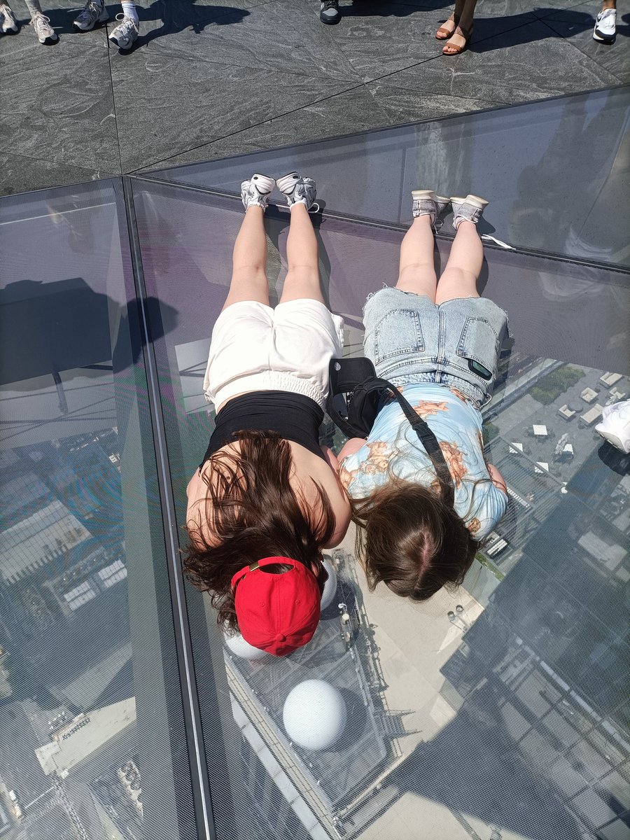 Lying on the glass floor 🙈😲🙈