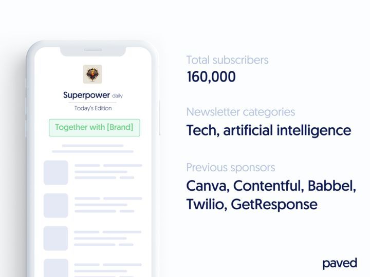 Congratulations to our Publisher of the Month: Superpower Daily by <a href="/eeeziii/">Saeed Ezzati ⚡️</a>! This newsletter delivers a daily dose of AI news, captivating both readers and advertisers alike.

Join the ranks of satisfied sponsors and tap into this influential audience:
paved.com/sites/superpow…