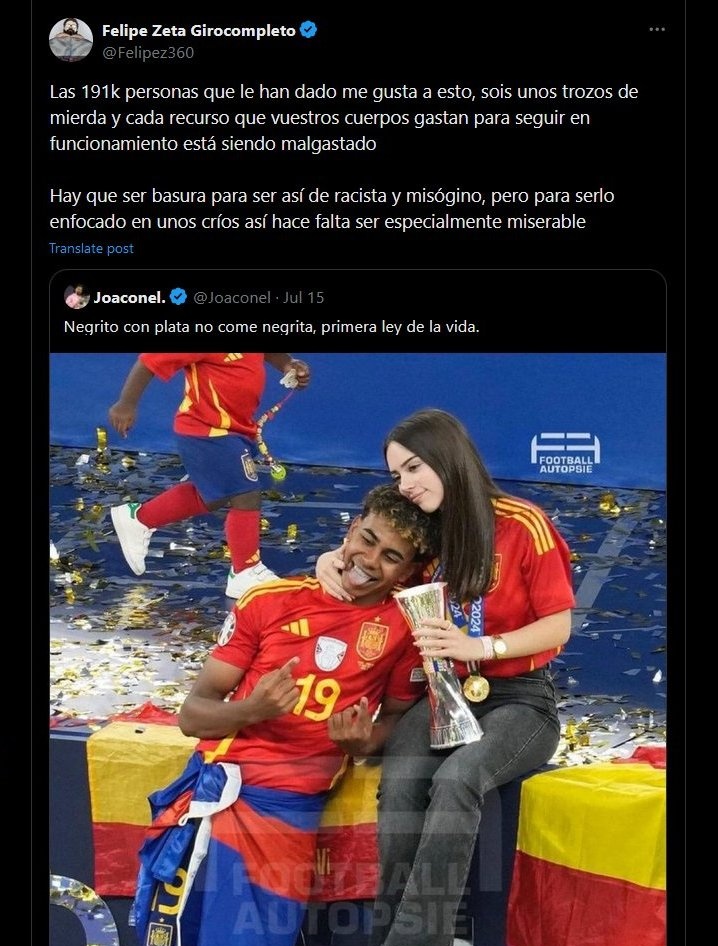 RevenRV's tweet photo. Cuando un zurdo se ve con la justificación perfecta para sacar la bajeza moral que ocultan a diario se ve la bazofia de personas que son.

El chaval había hecho una coña y el tío se mete con él y su madre fallecida por la cara, qué santo ascо de tío. Vaya yemazo se merece. https://t.co/ZMApsl8gav