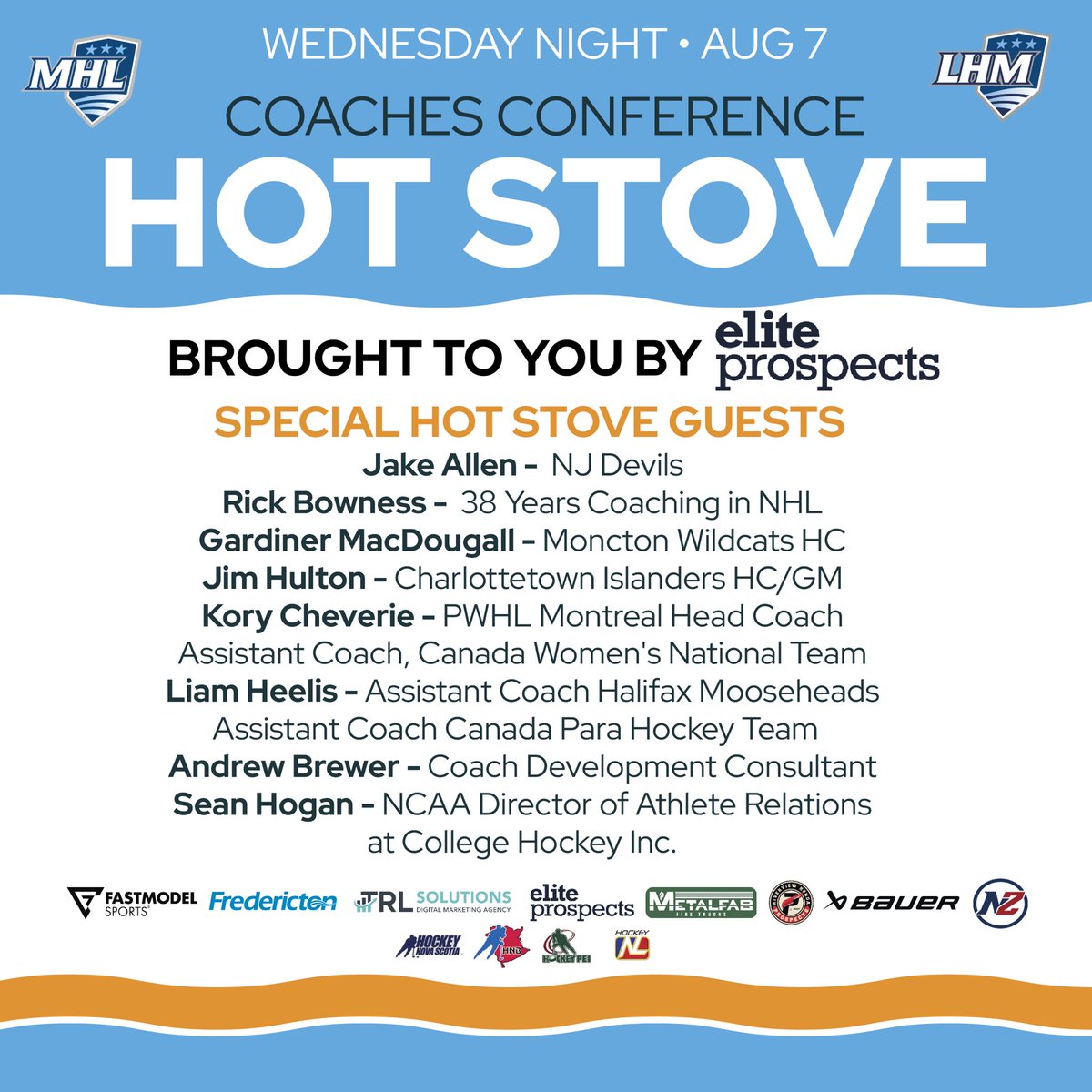 Join us at the Fredericton Inn on August 8th for a day filled with insights from our elite group of top-tier coaches. Newly priced at $99, a delicious lunch, and an exclusive Hot Stove Meet and Greet on August 7th at 7pm. Register today! [go.teamsnap.com/forms/436893]