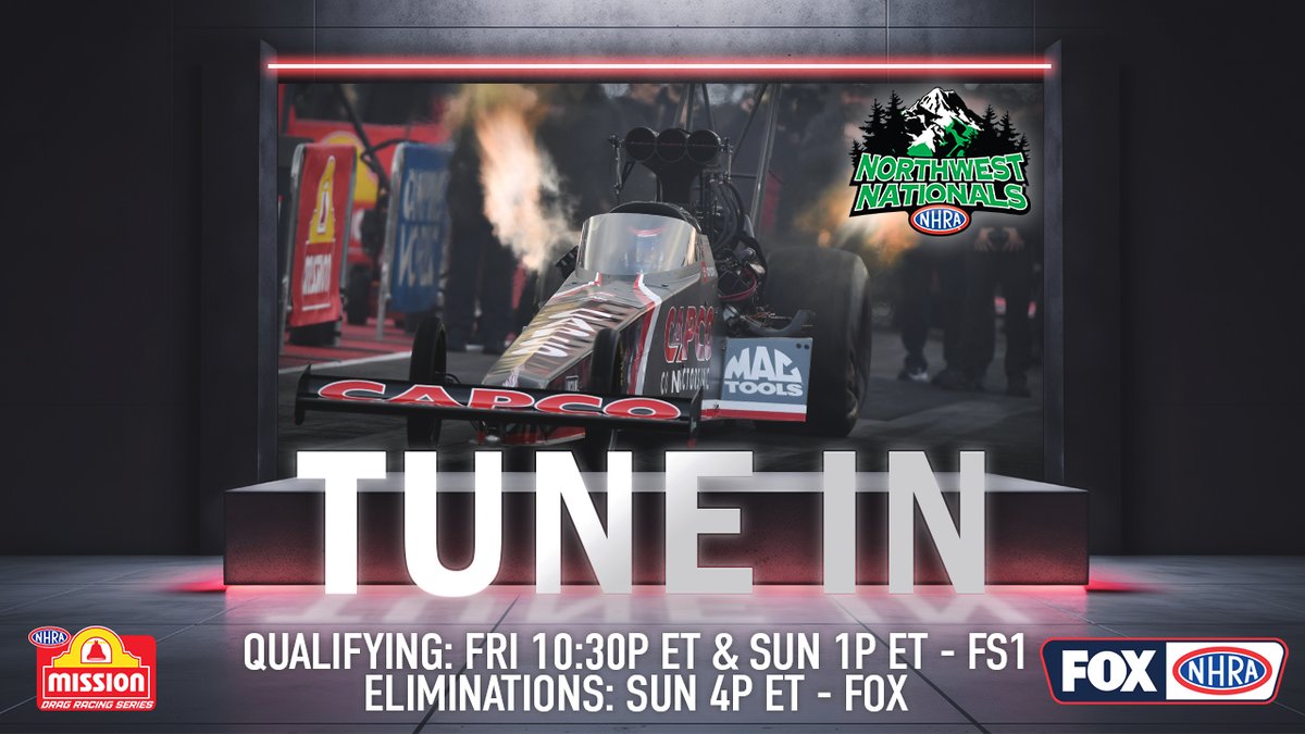 theplacetorace's tweet image. Don’t miss the action from the #NorthwestNats with #NHRAonFOX!

Qualifying:  Friday at 10:30p ET on @FS1
Sunday at 1p ET on FS1

Eliminations: Sunday at 4p ET on @FOXTV

#theplacetorace