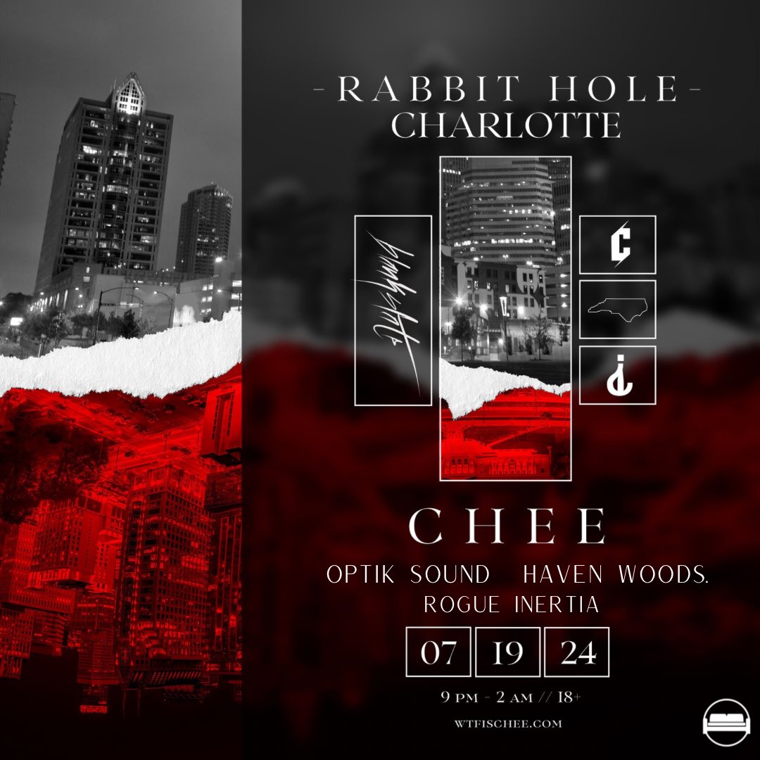 hacker (@havenwoods333) on Twitter photo TONIGHT ๐พ 10:30-11:30 pm
@ RABBIT HOLE CHARLOTTE ๐<a href="/KollectiveKouch/">Kouch Kollective</a>
W/ <a href="/wtfischee/">CHEE</a>
<a href="/optiksounds/">OptiK Sound</a>
ROUGE INERTIA TONIGHT ๐พ 10:30-11:30 pm
@ RABBIT HOLE CHARLOTTE ๐<a href="/KollectiveKouch/">Kouch Kollective</a>
W/ <a href="/wtfischee/">CHEE</a>
<a href="/optiksounds/">OptiK Sound</a>
ROUGE INERTIA
