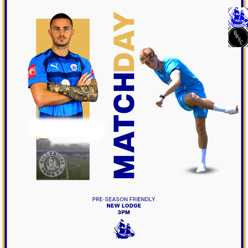 BTFC's tweet photo. Pre-Season Matchday 5⃣

🆚 @BOREHAM_WOODFC
🏟️ New Lodge
🎟️ Online or on the gate

#BTFC | 🤝📲  @ASkinnerWealth