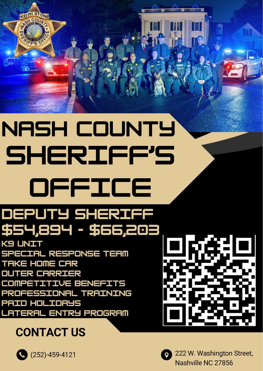 Come join our team! #NorthCarolina #lawenforcement #deputy
