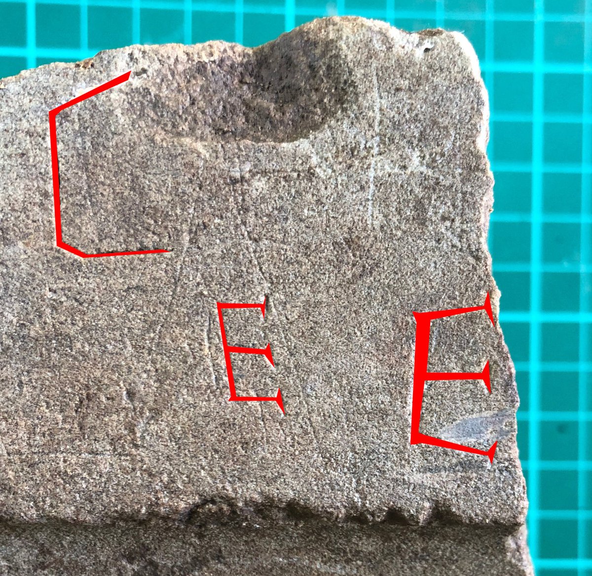 Summer Dig Day 12
enfarchsoc.org/news/2024-07-1…
E for... Elizabeth?
E for... Edward?
E for... Elsyng???

#ElsyngPalace #Tudor #Graffiti #Archaeology
