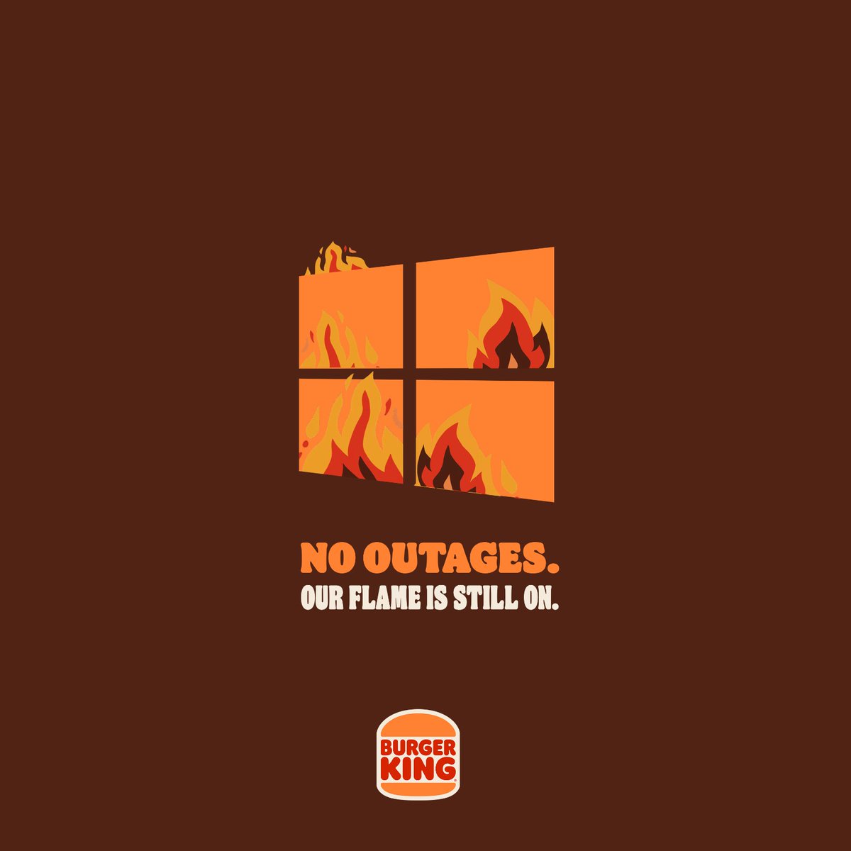 burgerking_uae's tweet photo. As much as we’d love to grill, ehem, you know who, we’d rather dedicate our flames to our burgs. Thankfully, our kitchens aren’t controlled by any 21st-century gizmos.

#burgerking https://t.co/yNvoYHdHLz